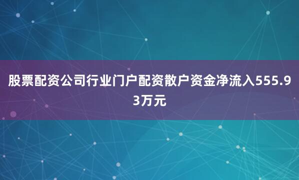 股票配资公司行业门户配资散户资金净流入555.93万元